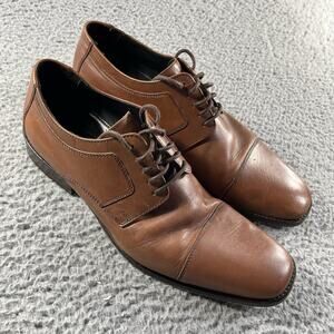 J Murphy by Johnston & Murphy Stanton Cap Toe Leather Dress Shoes Brown Mens 11M